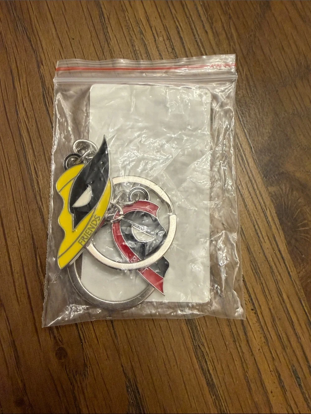 Collectible Deadpool & Wolverine Dual-Heart Superhero Keychain